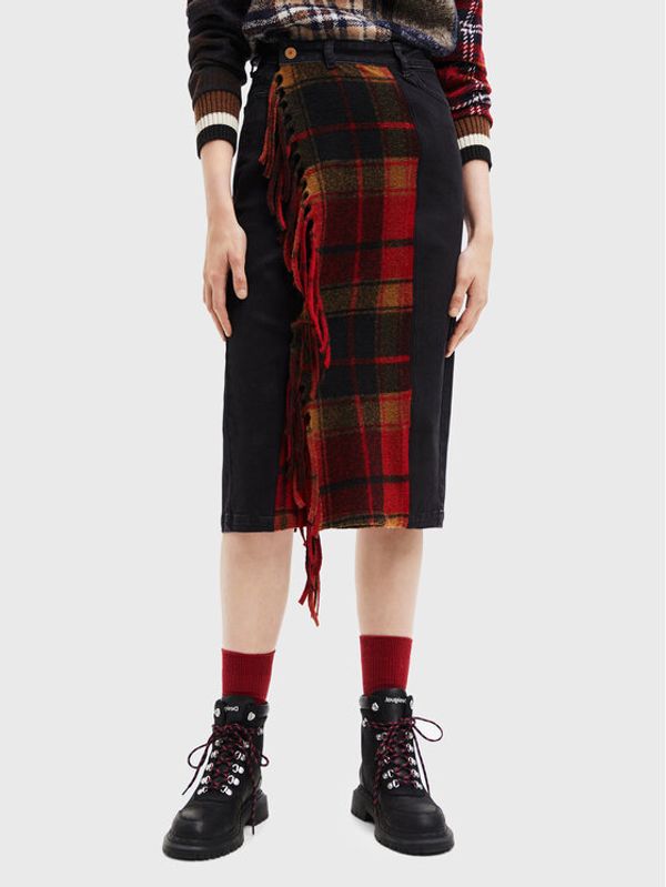 Desigual Desigual Дънкова пола Dora 22WWFD18 Черен Slim Fit