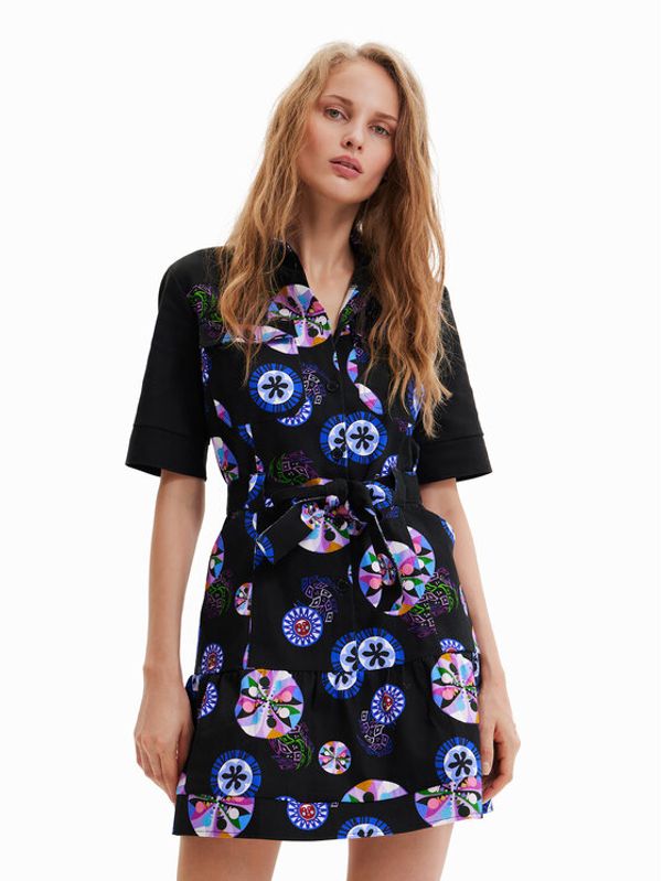 Desigual Desigual Дънкова рокля MONSIEUR CHRISTIAN LACROIX Sina 23SWVW88 Черен Regular Fit