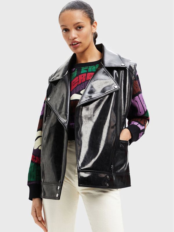 Desigual Desigual Елек Tulsa 22WWEWAK Черен Oversize