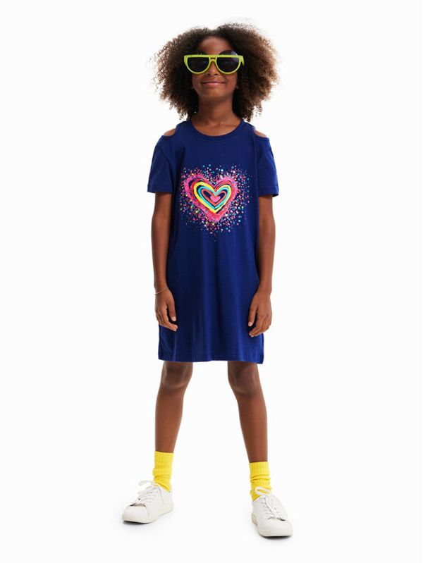 Desigual Desigual Ежедневна рокля 23SGVK09 Тъмносин Regular Fit