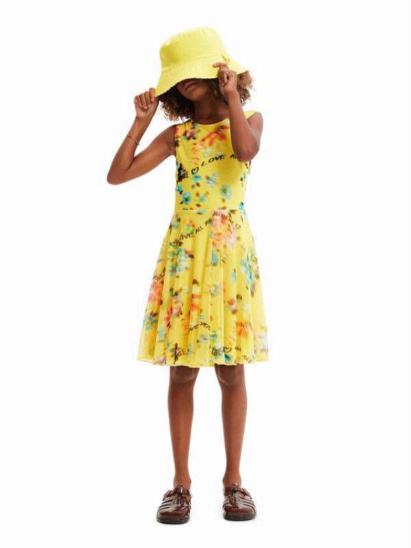 Desigual Desigual Ежедневна рокля 23SGVK21 Жълт Regular Fit