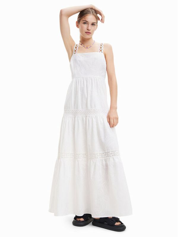 Desigual Desigual Ежедневна рокля 23SWVW66 Бял Regular Fit