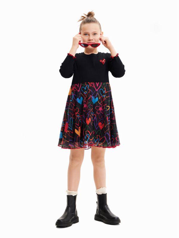 Desigual Desigual Ежедневна рокля 23WGVK02 Черен Regular Fit