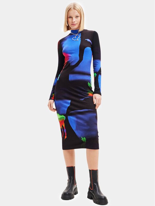 Desigual Desigual Ежедневна рокля 23WWVK08 Черен Slim Fit