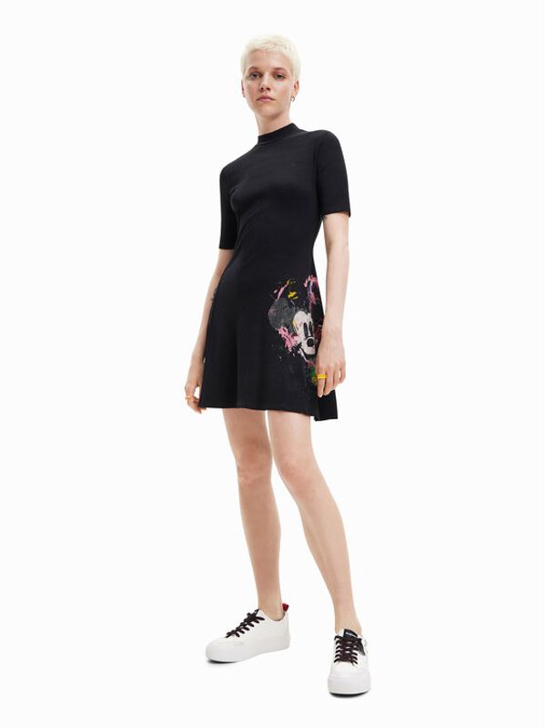 Desigual Desigual Ежедневна рокля DISNEY Mickey Morro 23SWVK93 Черен Regular Fit
