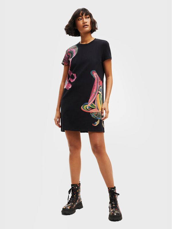 Desigual Desigual Ежедневна рокля MONSIEUR CHRISTIAN LACROIX Miya 22WWVK48 Черен Regular Fit