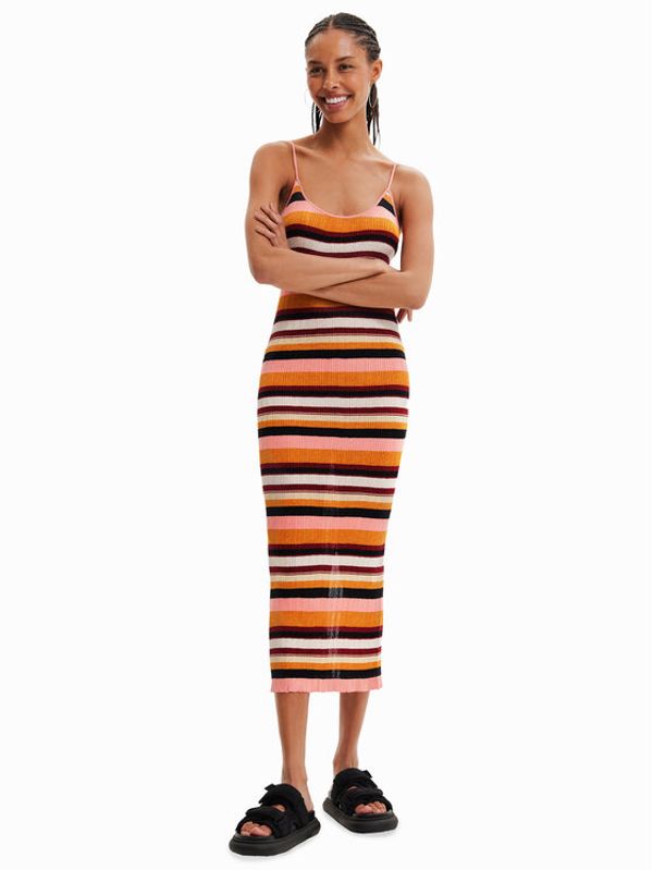 Desigual Desigual Лятна рокля 23SWVF11 Черен Slim Fit