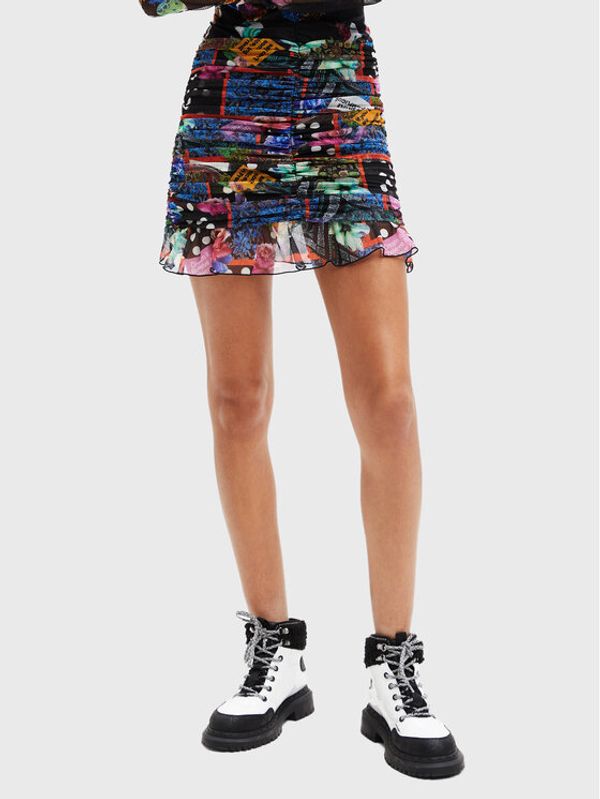 Desigual Desigual Мини пола MONSIEUR CHRISTIAN LACROIX Party 22WWFK04 Цветен Slim Fit