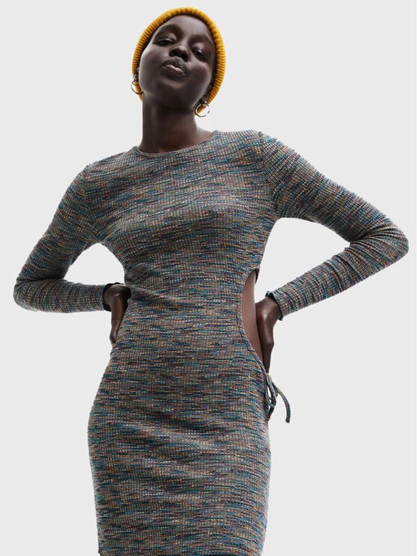 Desigual Desigual Плетена рокля Michigan 22WWVK75 Зелен Slim Fit