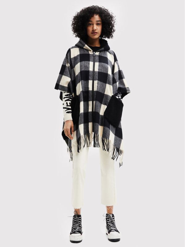 Desigual Desigual Пончо Fluor Arenal 22WAIA28 Черен Relaxed Fit