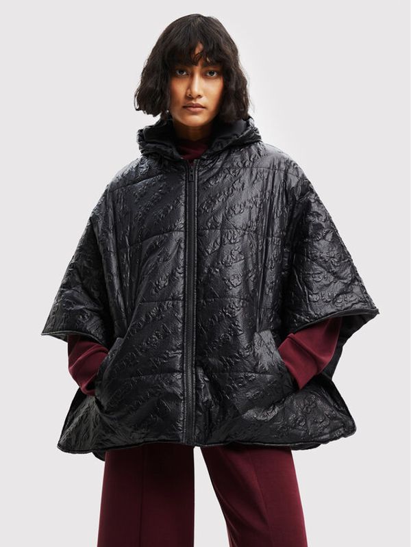 Desigual Desigual Пончо Logodesigual Madrid 22WAIA10 Черен Oversize