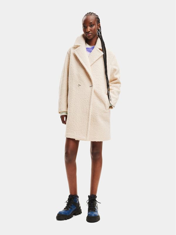 Desigual Desigual Преходно палто 23WWEW21 Бял Comfort Fit