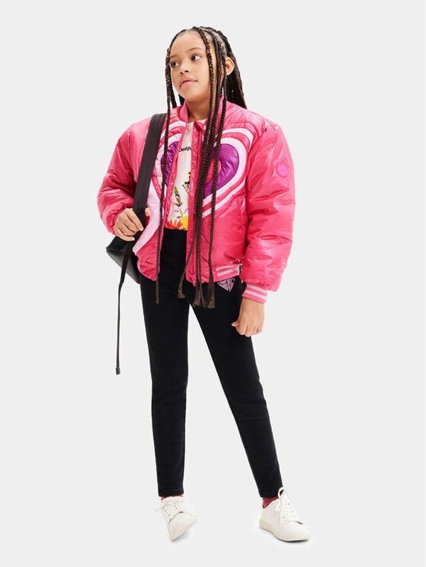 Desigual Desigual Пухено яке 23WGEW02 Червен Regular Fit