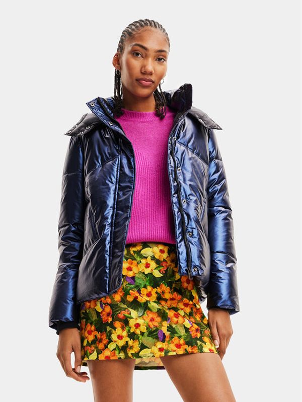 Desigual Desigual Пухено яке 23WWEW78 Син Regular Fit