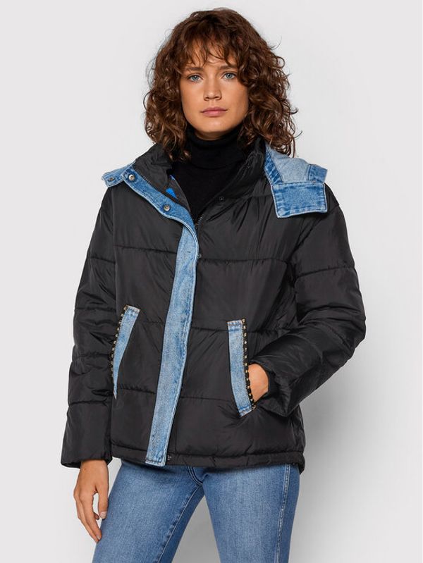 Desigual Desigual Пухено яке Austen 21WWEW33 Черен Regular Fit