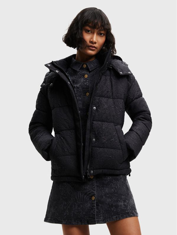 Desigual Desigual Пухено яке Estocolmo 22WWEW18 Черен Regular Fit