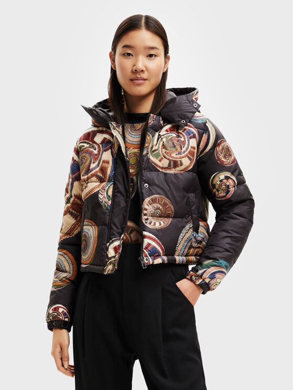 Desigual Desigual Пухено яке Heddal 22WWEWA3 Черен Regular Fit