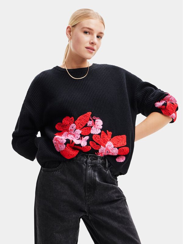 Desigual Desigual Пуловер 23WWJF32 Черен Regular Fit