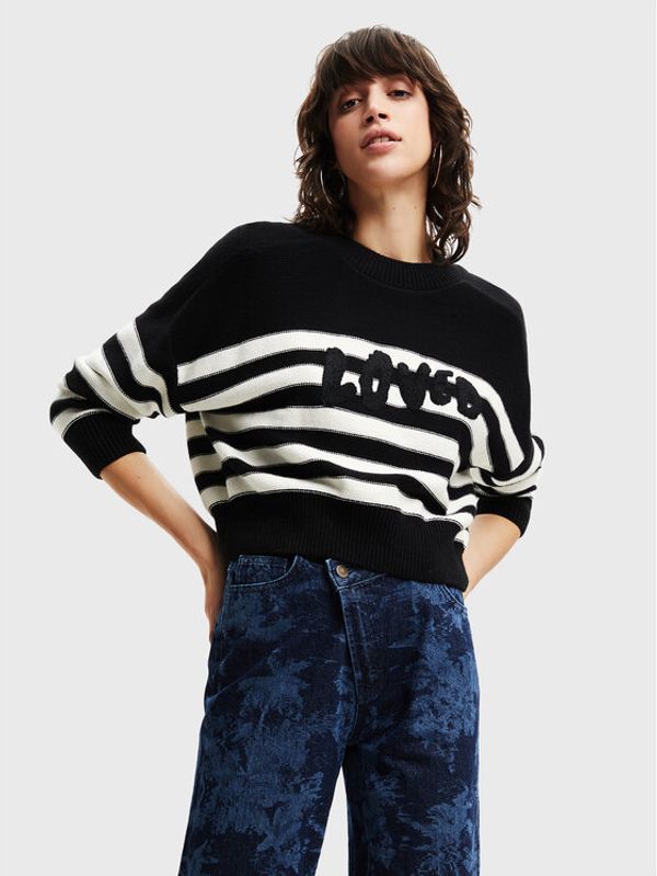 Desigual Desigual Пуловер Anais 22WWJF26 Черен Loose Fit