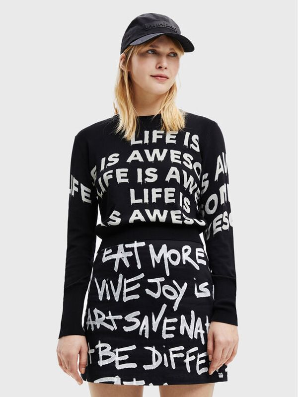 Desigual Desigual Пуловер Bet 22WWJFAB Черен Regular Fit