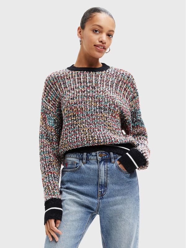 Desigual Desigual Пуловер Dua 22WWJF05 Цветен Loose Fit