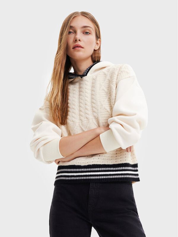 Desigual Desigual Пуловер Zia 22WWSK11 Екрю Loose Fit