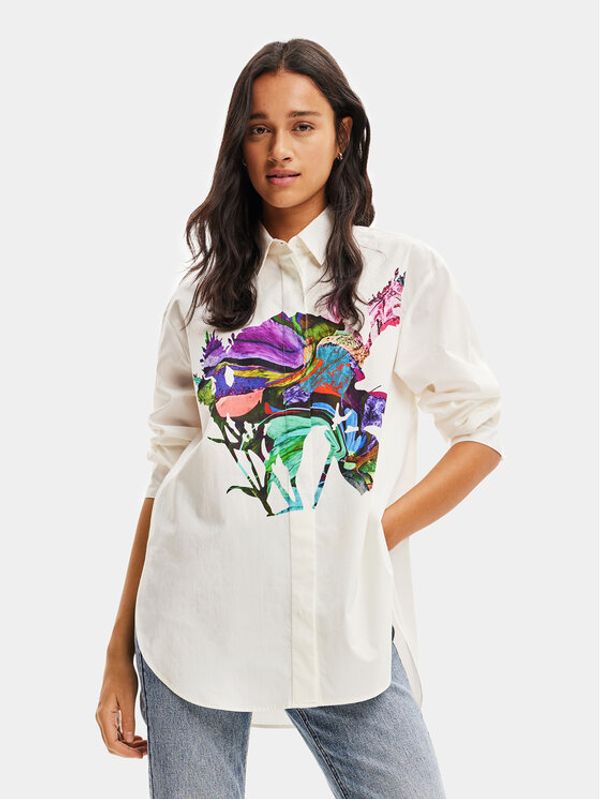 Desigual Desigual Риза 23WWCW31 Бял Oversize