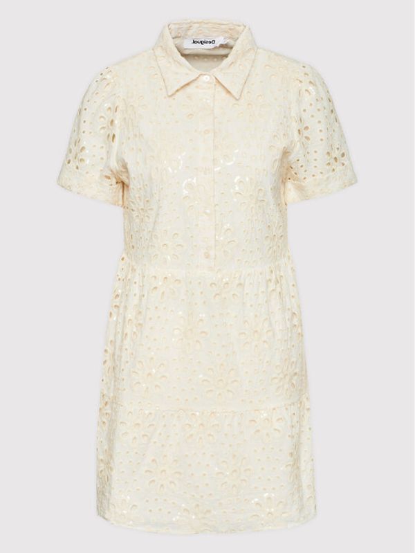 Desigual Desigual Рокля тип риза Tallin 22SWVW04 Бежов Regular Fit