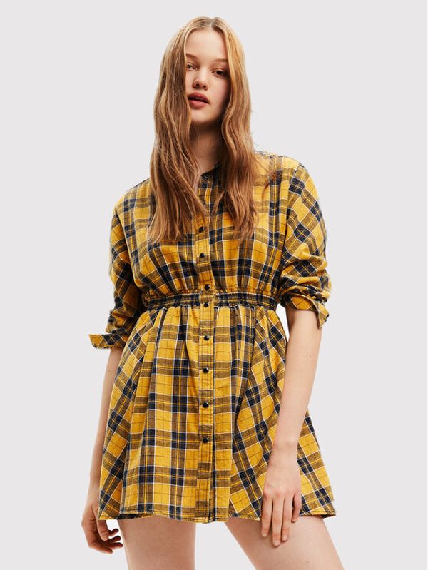 Desigual Desigual Рокля тип риза Verona 22WWVW69 Жълт Regular Fit