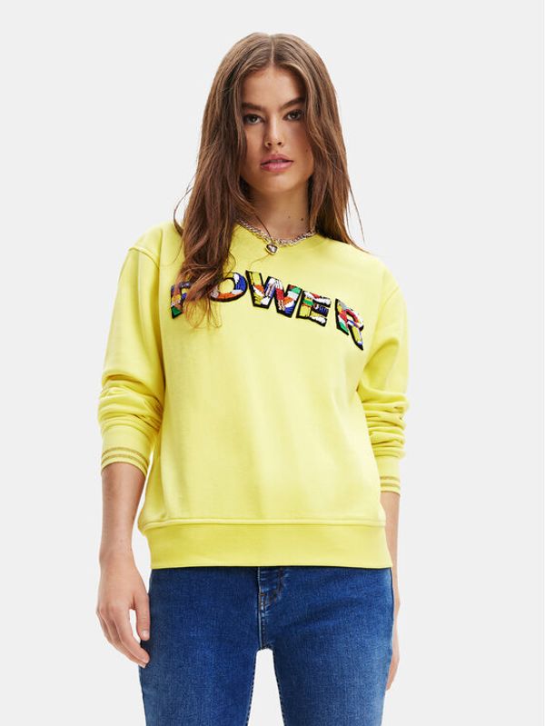 Desigual Desigual Суитшърт 23SWSK01 Жълт Regular Fit