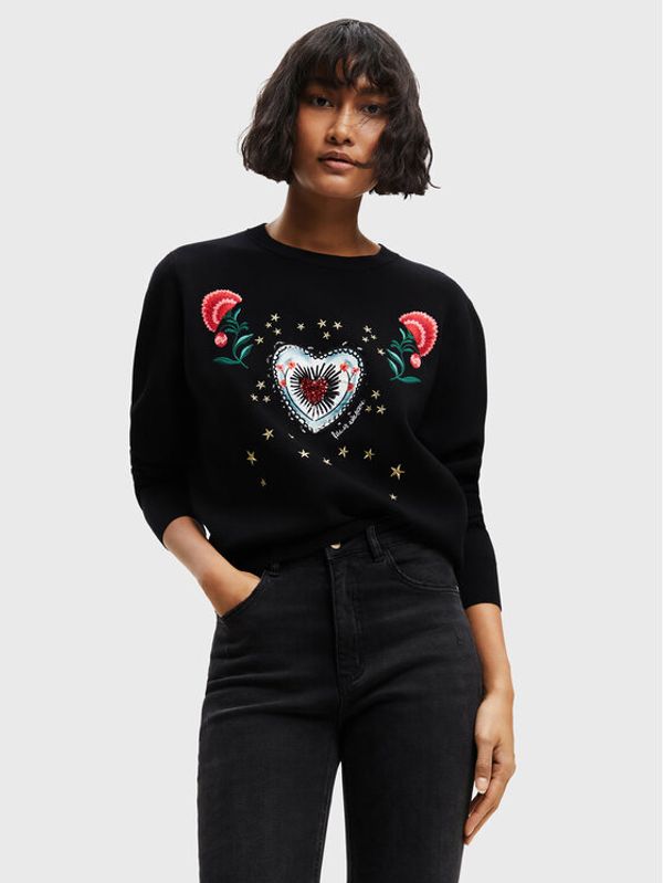 Desigual Desigual Суитшърт Alma 22WWJF29 Черен Loose Fit