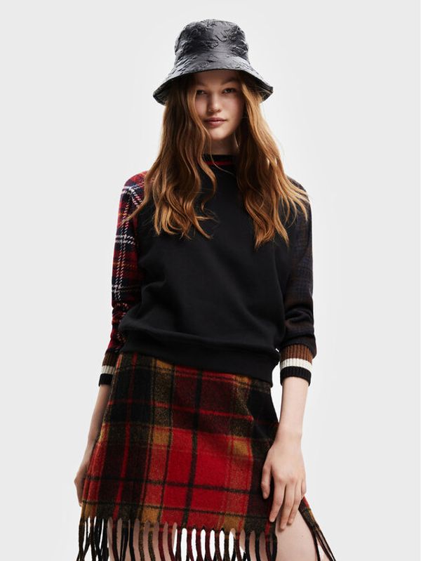Desigual Desigual Суитшърт Checks 22WWSK51 Черен Regular Fit