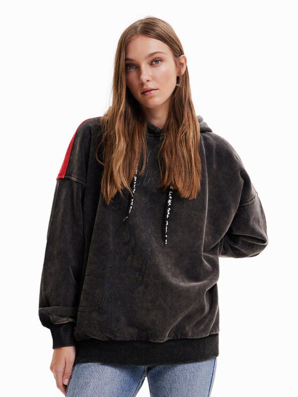 Desigual Desigual Суитшърт LOONEY TUNES Bunny Star 23SWSK23 Черен Oversize