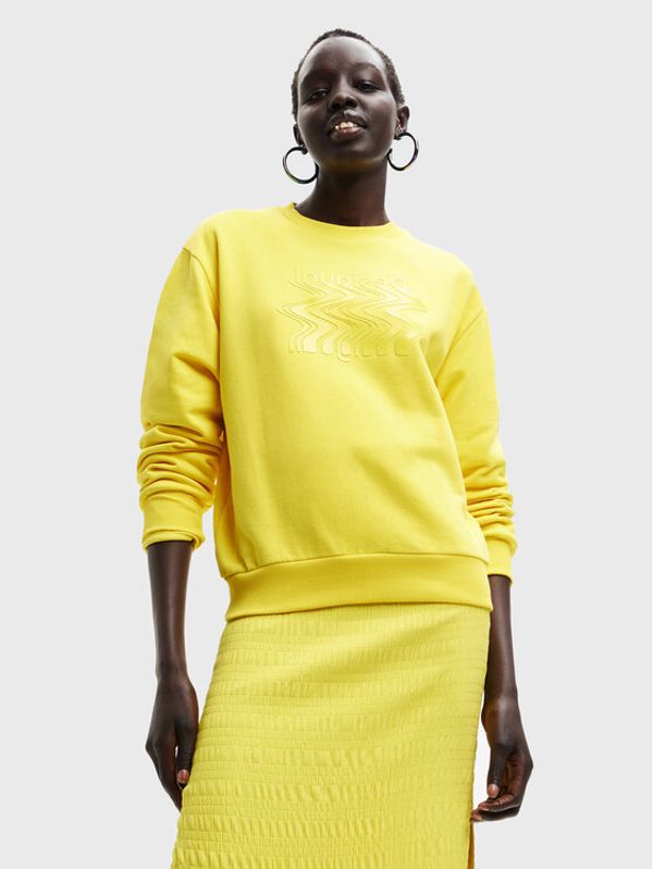 Desigual Desigual Суитшърт Mambo 22WWSK40 Жълт Regular Fit