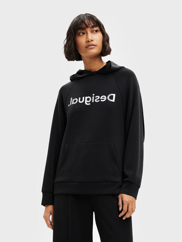 Desigual Desigual Суитшърт Plata 22WWSK17 Черен Oversize