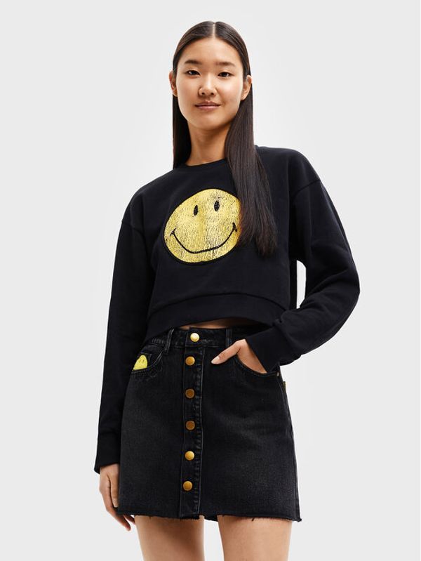 Desigual Desigual Суитшърт SMILEY 22WWSK35 Черен Relaxed Fit