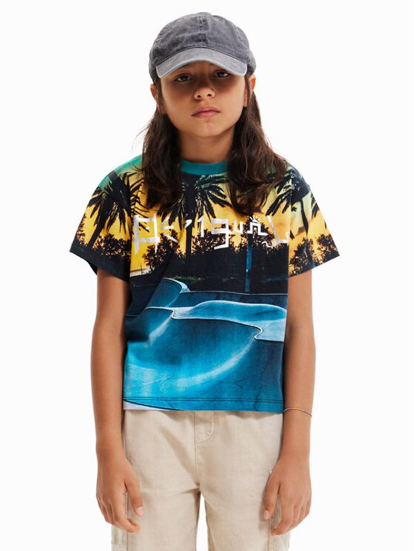 Desigual Desigual Тишърт 23SBTK15 Тъмносин Regular Fit