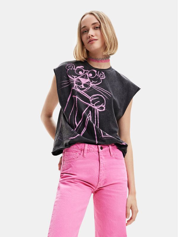 Desigual Desigual Тишърт 23SWTK49 Черен Regular Fit