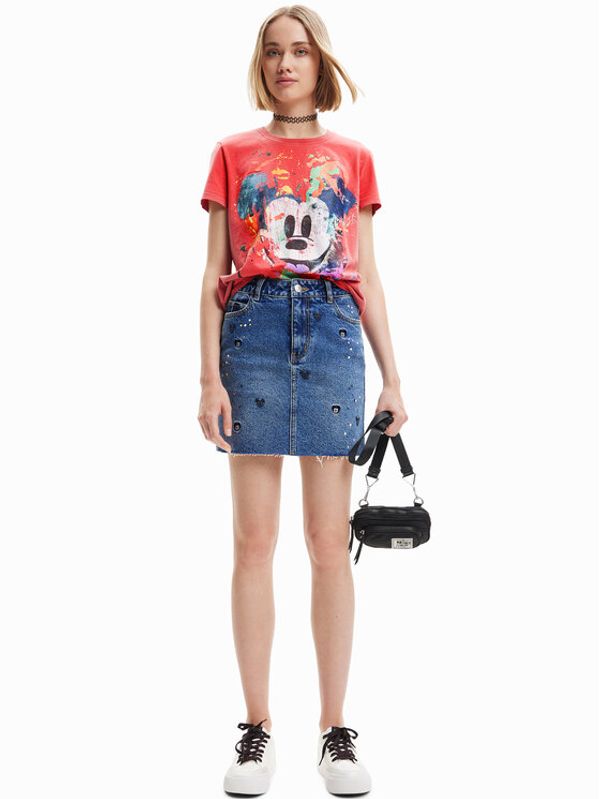 Desigual Desigual Тишърт DISNEY Mickey Crash 23SWTK59 Червен Regular Fit