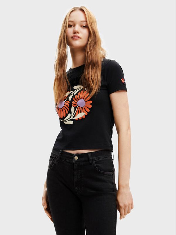 Desigual Desigual Тишърт Elda 22WWTK41 Черен Regular Fit