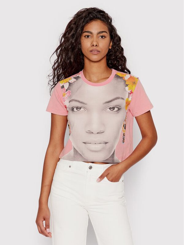 Desigual Desigual Тишърт Face 22SWTK22 Розов Regular Fit