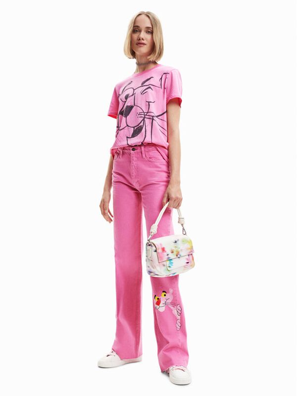 Desigual Desigual Тишърт PINK PANTHER 23SWTK81 Розов Regular Fit