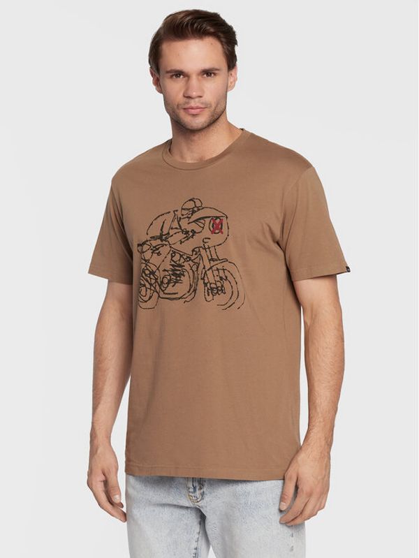 Deus Ex Machina Deus Ex Machina Тишърт Riding DMF221380E Кафяв Regular Fit