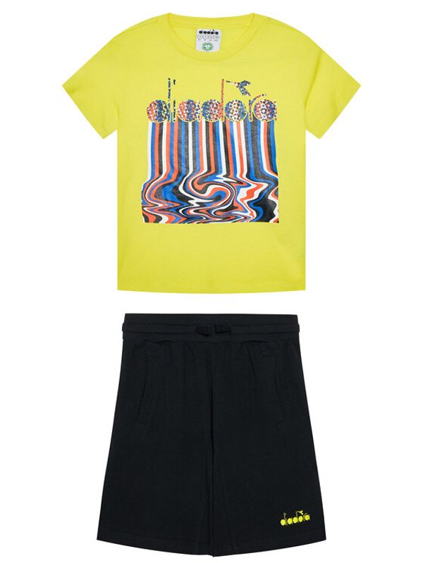 Diadora Diadora Комплект тишърт и спортни шорти Logo Drip 102.177131 Жълт Comfort Fit