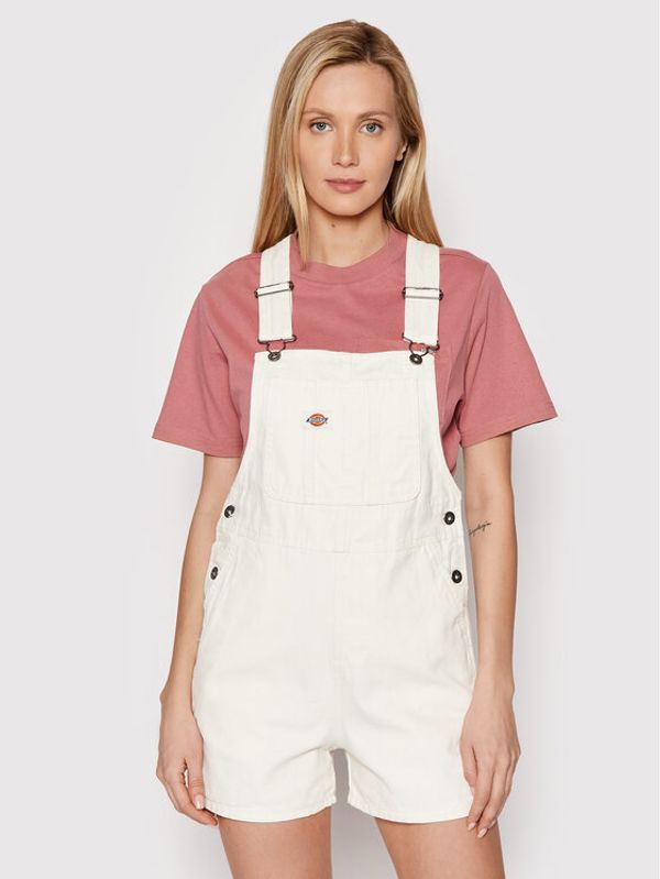 Dickies Dickies Гащеризон с презрамки Duck Canvas DK0A4XPTC43 Бял Regular Fit