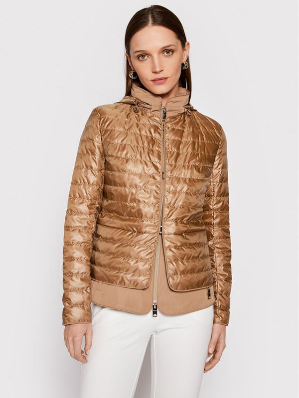 Diego M Diego M Пухено яке 22ET-101 Кафяв Regular Fit