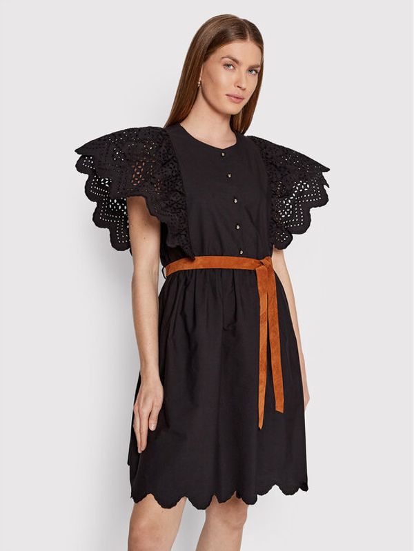 Dixie Dixie Ежедневна рокля AHA9RCT Черен Regular Fit