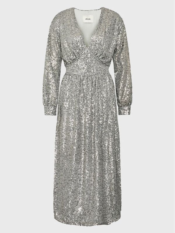 Dixie Dixie Коктейлна рокля AHGDTCZA Сребрист Regular Fit