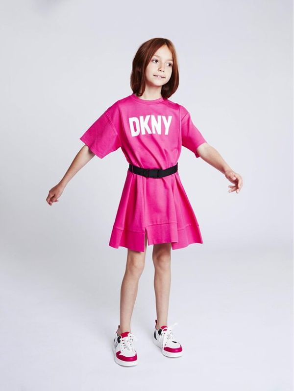 DKNY DKNY Ежедневна рокля D32865 D Розов Regular Fit