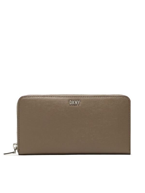 DKNY DKNY Голям дамски портфейл Bryant-New Zip Aroun R8313658 Кафяв